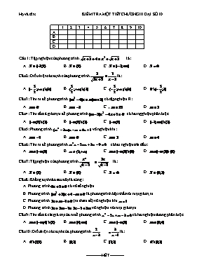 Kiểm tra một tiết chương III -  Đại số 10